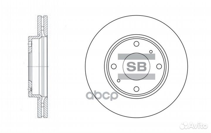 Диск тормозной передний hyundai avante XD (ABS)
