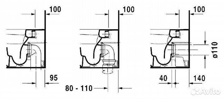 Унитаз приставной Duravit DuraStyle 2150090000