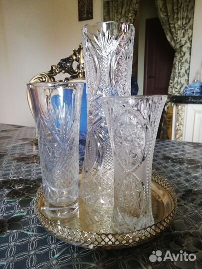 Хрустальная ваза для цветов СССР