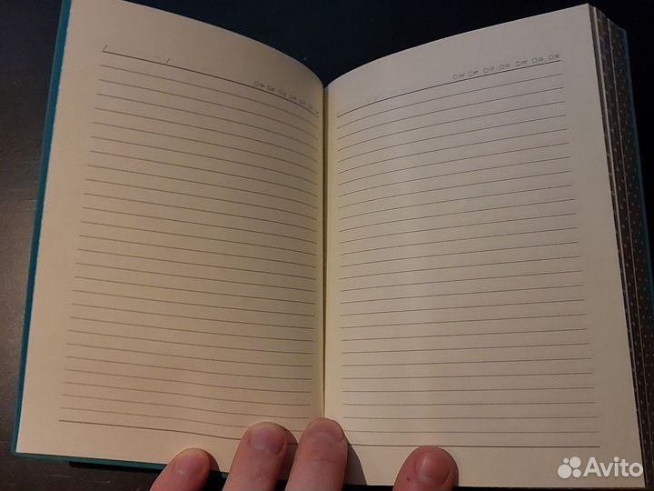 Ежедневник с закладкой из кожзама, бирюзовый