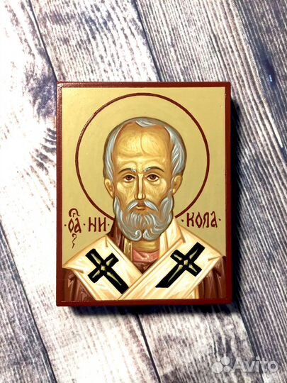 Николай Чудотворец рукописная икона