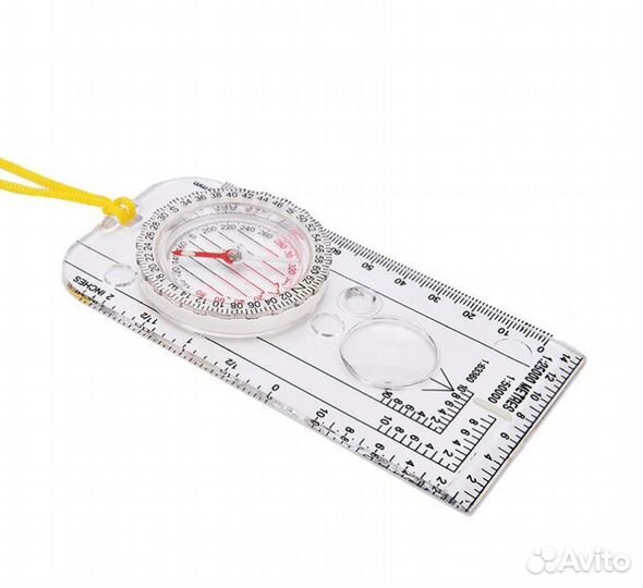 Компас планшетный, на линейке, 125*60мм, с 2-мя л