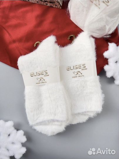 Носочки белые из меха норки