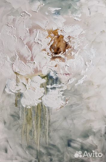 Светлая Интерьерная Картина Большая Картина Пион