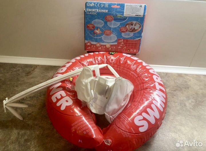 Надувной круг детский swimtrainer, красный