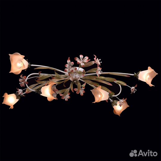 Люстра потолочная с лилиями, цветами