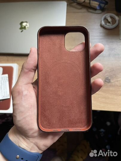 Оригинальный чехол Apple leather case на iPhone 14