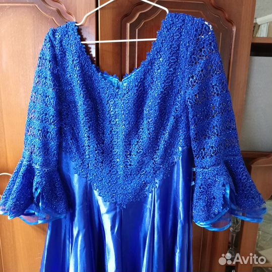 Платье нарядное Снегурочка атлас кружево 46-48