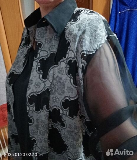 Шифоновая черная блузка