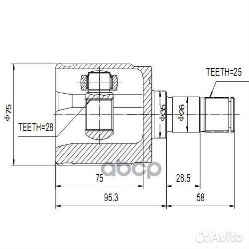 Шрус внутренний перед лев Z87907R Zikmar