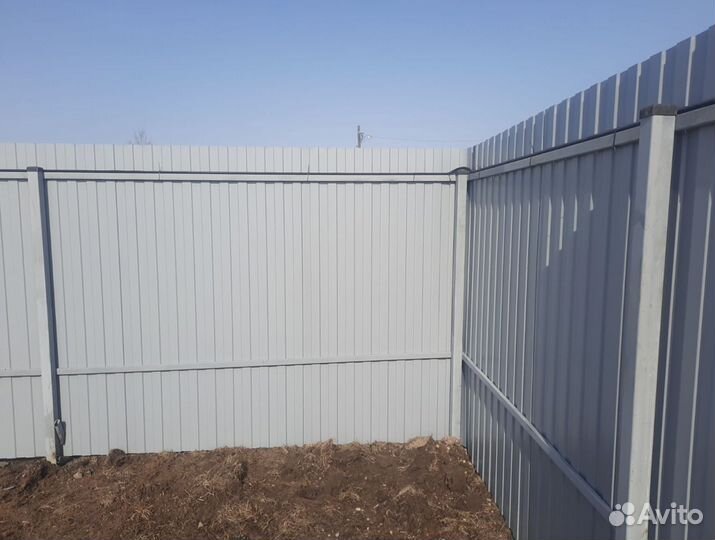 Забор из профлиста с установкой