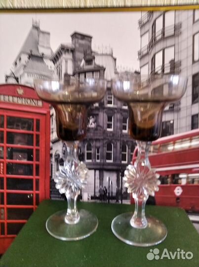 Подсвечник из цветного стекла СССР