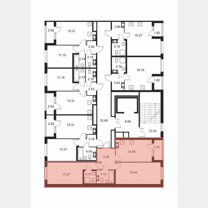 2-к. квартира, 64,6 м², 9/9 эт.