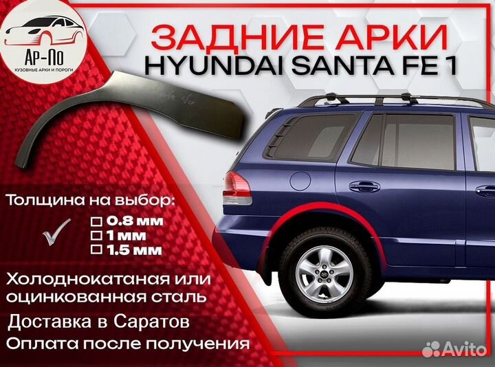 Ремонтные арки задние на Hyundai Santa Fe I