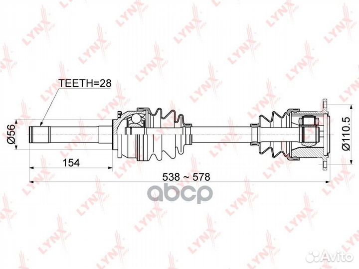 Привод в сборе перед прав CD1088 lynxauto