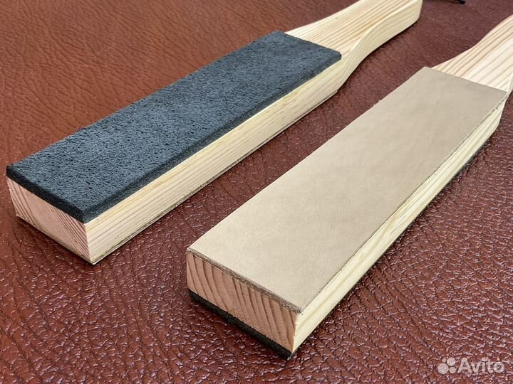 Бруски с кожей для доводки ножей и бритв (Россия)