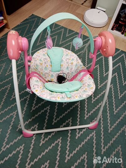 Детские электронные качели babyton sleepy pink