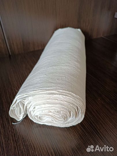 Лен домотканный отбеленный рулон 13 метров