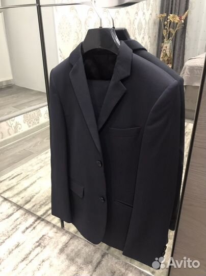 Костюм темно синий в полоску 140