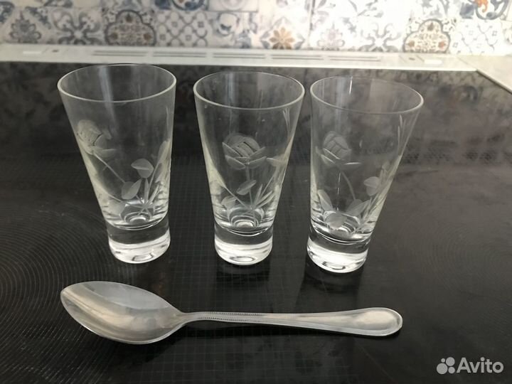 Рюмки бокалы лимонница ножи 5