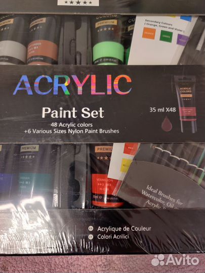 Акриловые краски acrylic 48цветов + кисти