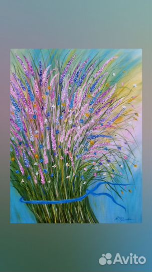 Картина маслом на холсте цветы