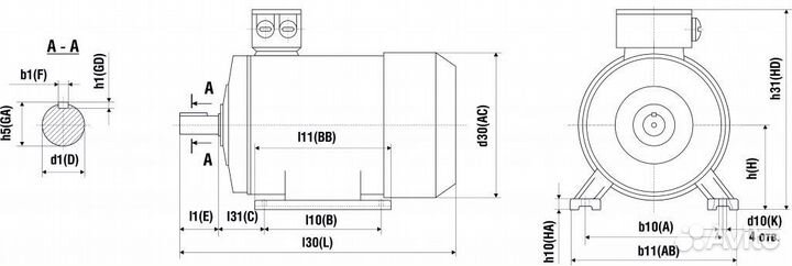Двигатель аир 15 кВт 3000 оборотов