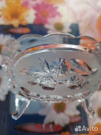 Хрустальная ваза - конфетница. винтаж