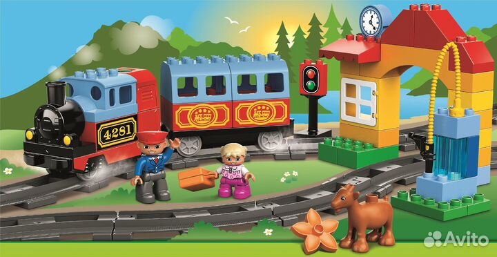 Lego Duplo Железная дорога + доп рельсы