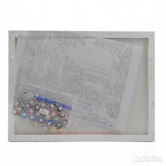 Картина по номерам 40x50 Пушистый котик среди цвет