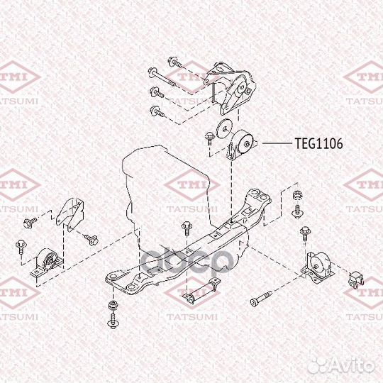 Опора двигателя задняя nissan Almera 06 TEG1106