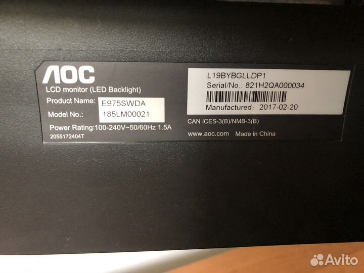 Монитор aoc 185lm00021