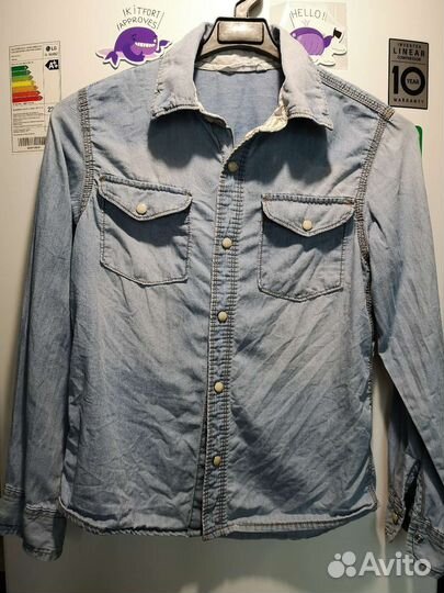 Джинсовая рубашка на 8-10 лет
