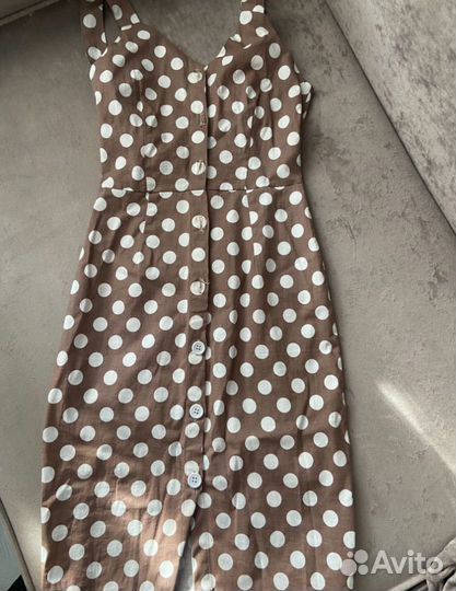 Платье сарафан в горох, новое, р S