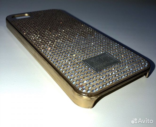 Чехол золотой на iPhone 5 5s Swarowski