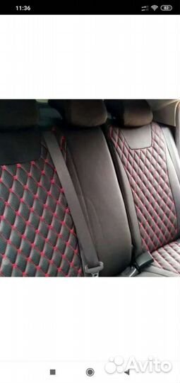 Авточехлы Лордавто Байрон красная строчка