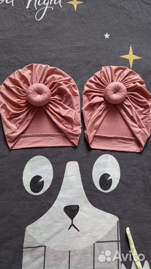Шапочки тонкие /панамы для девочек двойни