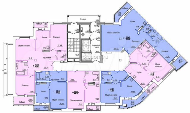 Планировка домов в микрорайоне 1-к квартира, 44.9 м², 12/17 эт. на продажу в Красноярске Купить квартиру Авито