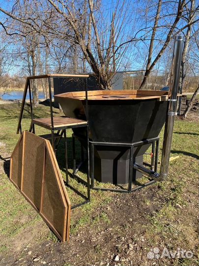 Уличные банные чаны/купель на печи