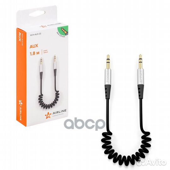 Кабель AUX 3.5 mm Jack - 3.5 mm Jack 1.8м, черный