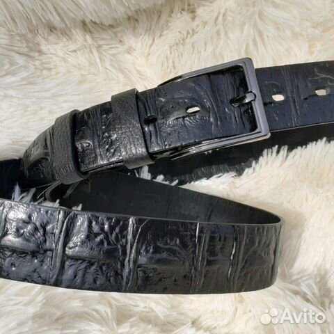 Ремень джинсовый ''рептилия' из натуральной кожи