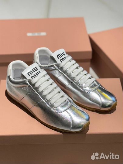 Кеды Miu Miu серебристые