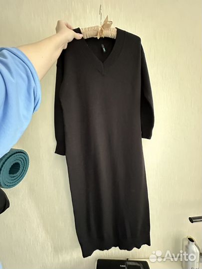 Платье черно трикотаж теплое длинное Befree p.L 46
