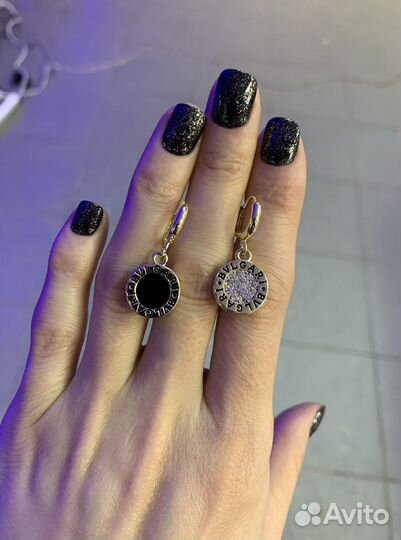 Bvlgari серьги двусторонние