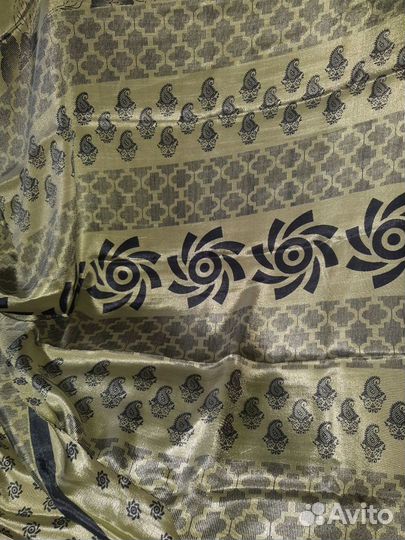 Ткань шёлк 1.1 длина 6 метров новая Индия Сари