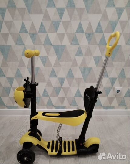 Самокат беговел 3 в 1 с ручкой
