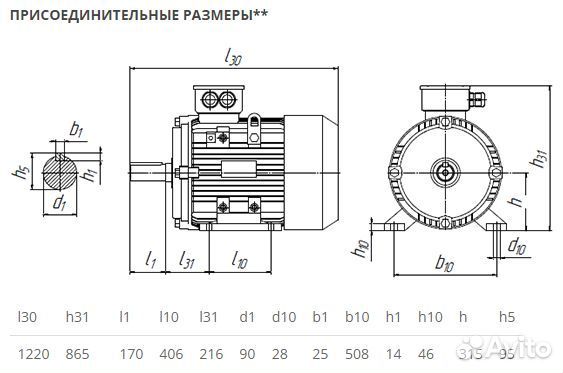 Электродвигатель аир 315S10 (55кВт-600об) новый