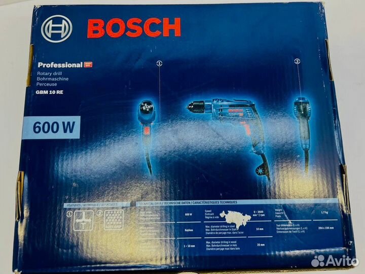 Сетевая безударная дрель Bosch GBM 10 RE