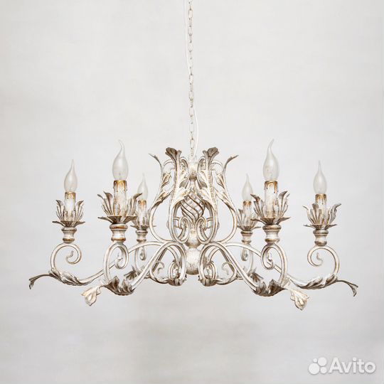 Люстра Виченца белая с золотой патиной