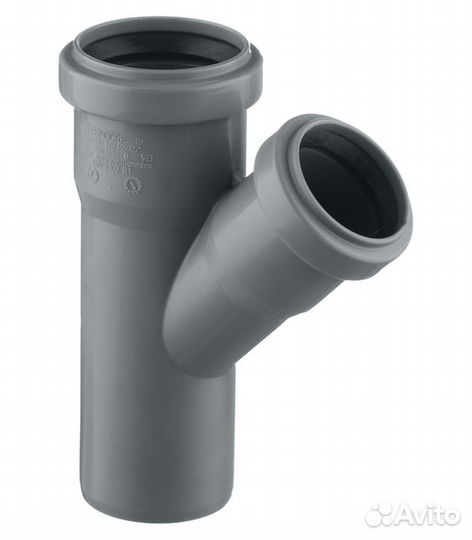 Тройник d50х40 мм 45 пластиковый для внутренней ка
